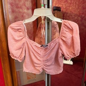 Pink off the shoulder crop top from Primark